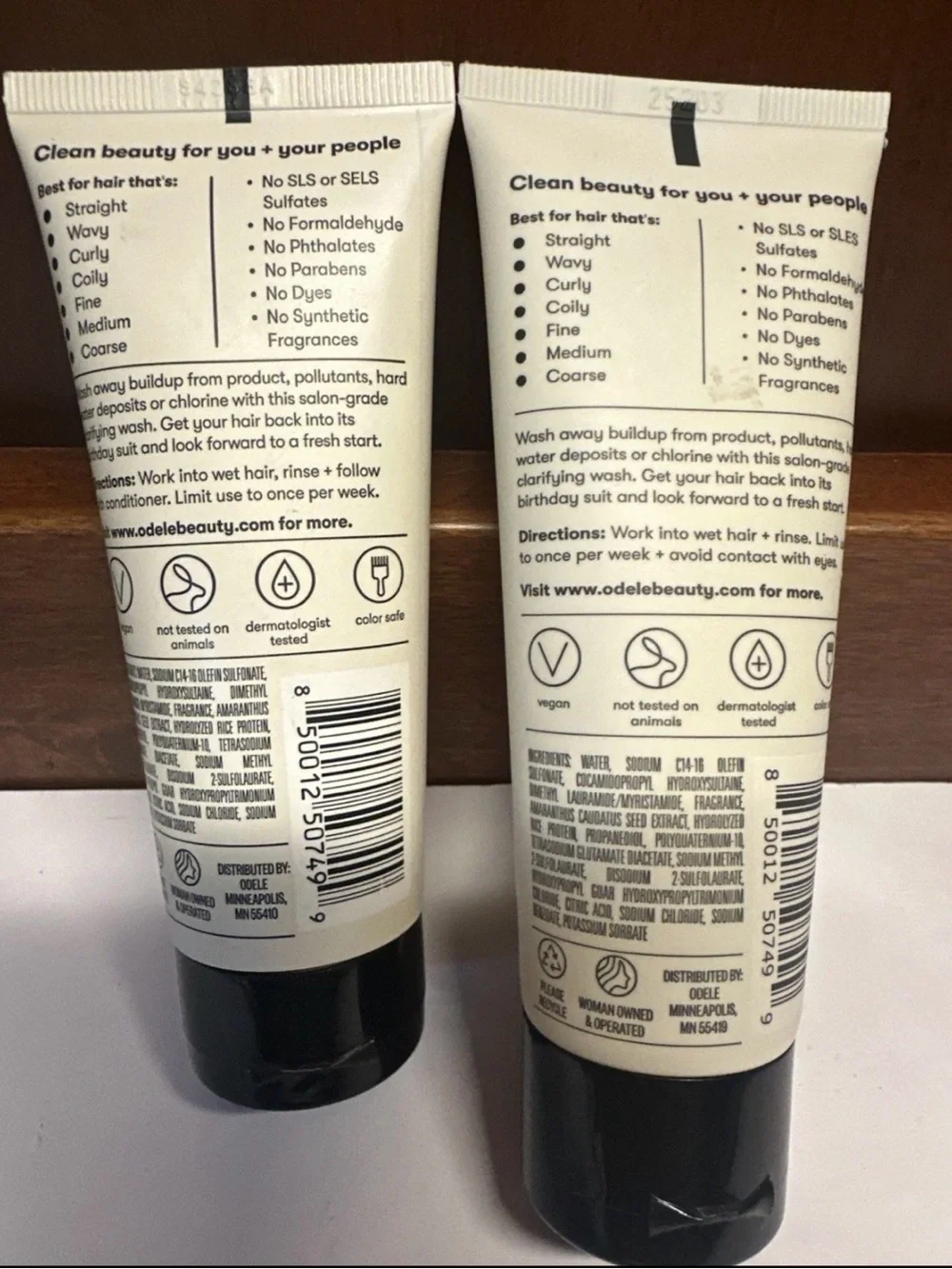 Odele Beauty Clarifying Shampoo, 2 fl oz/ 60ml, Travel Size, New & Sealed Set 2